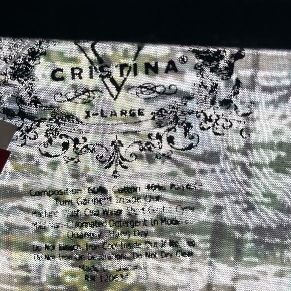 NWT Christina long sleeve burnout top with lace trim and embellishment - Picture 4 of 8